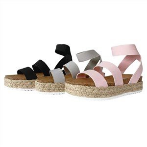 Bağcıklı Espadril Takoz Burnu Açık